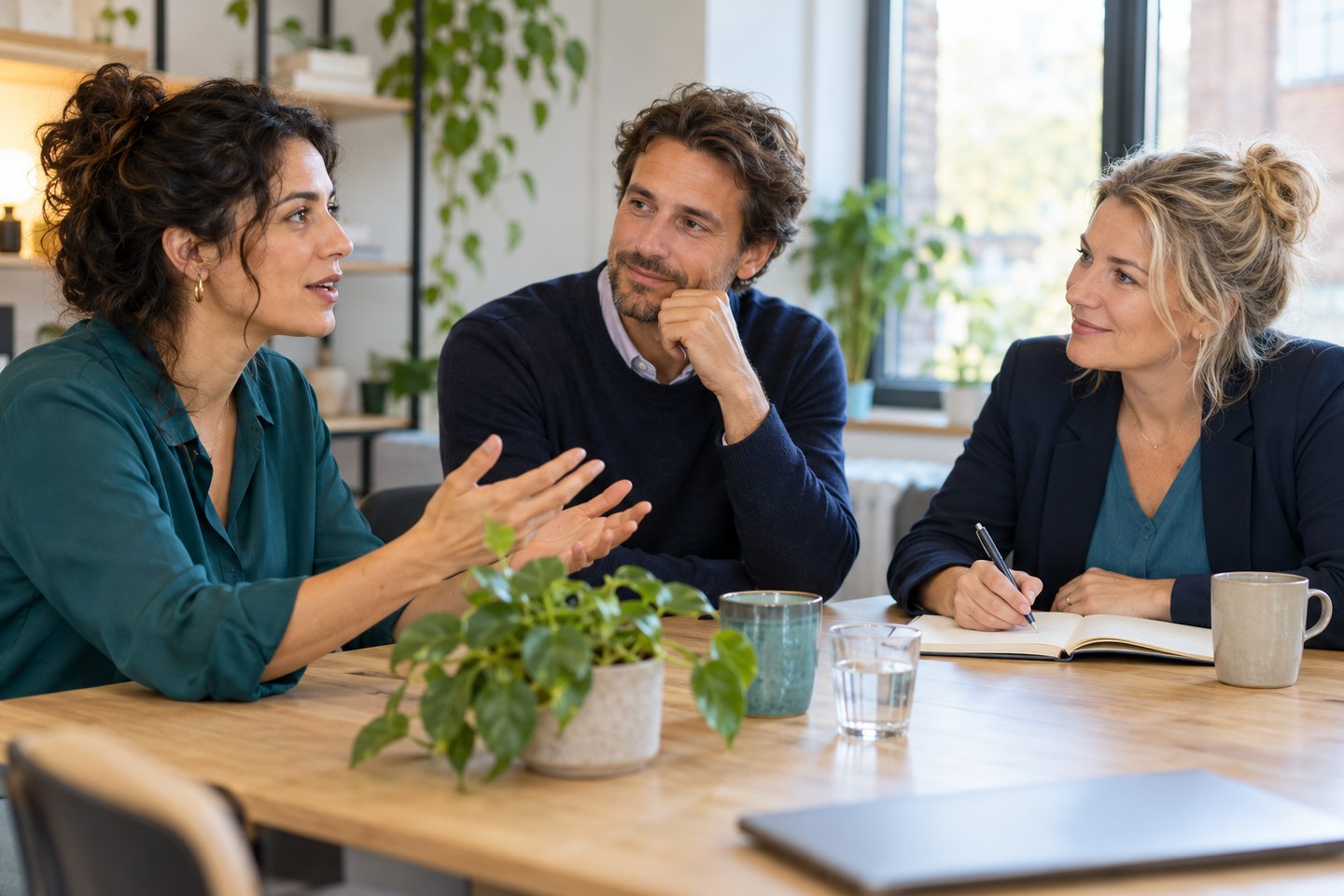 Sfeerbeeld: professionals stemmen samen de aanpak af.